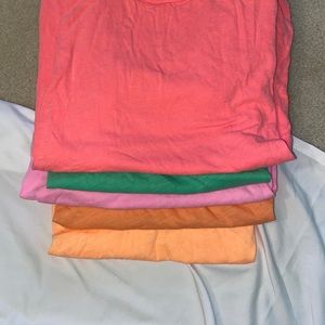 Five bright color J. Crew tees